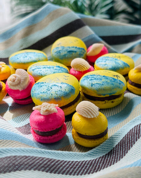 Beach themed Macarons