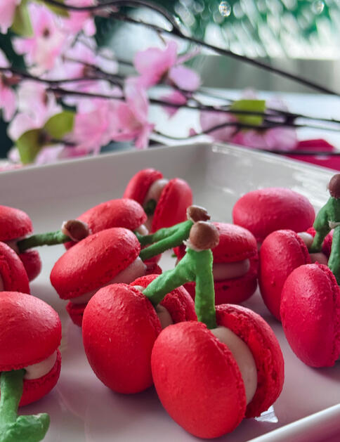 Cherry shaped Macarons